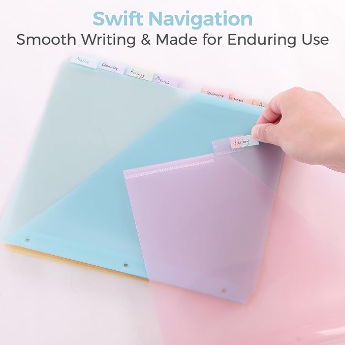 SKYDUE Binder Dividers with Pockets 8-Tab - Image 2