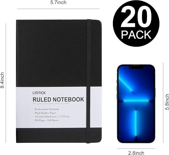 LYDTICK 20 Pack Journals for Writing College Ruled Notebooks Journal in Bulk - Image 2