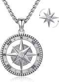 Compass Necklace for Women Men 925 Sterling Silver Pendant Urn Necklaces for by Eusense