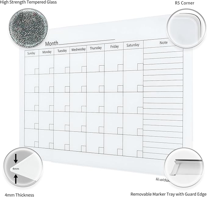 Magnetic Whiteboard Calendar, - Image 2