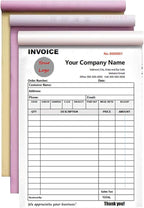 Custom Invoice Book in 3-Part /2-Part Receipt Book by Wasetell