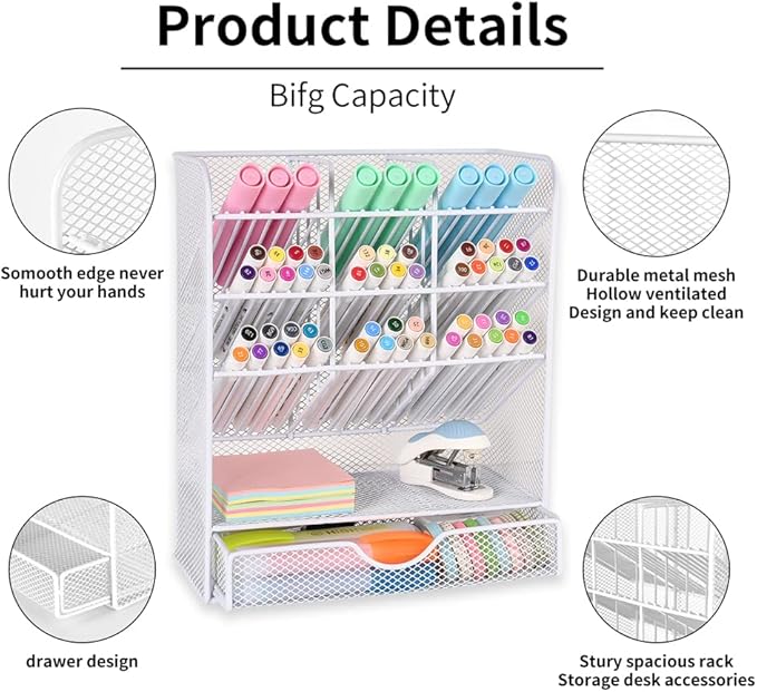 Spacrea Pen Holder Desk Organizer - Image 4