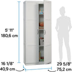 sauder select storage cabinet/ pantry cabinets, white finish, close-up detail