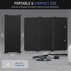 Clipboard Foldable Without Edition Cheat Charts, 3 Layers Aluminum, Nurse Board w/Low Profile Clip&Pen Clip Pocket, Black