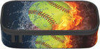 Softball Ball Pencil Case Big Capacity Storage Pencil Pouch Stationery Bags - Image 2
