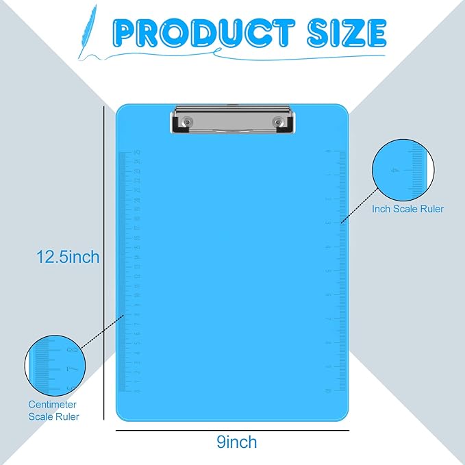 Clipboards, HERKKA 15 Pack Plastic Clipboards Low Profile Clip Standard A4 - Image 2