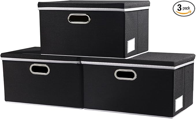 PRANDOM Storage Boxes with Lids Fabric Collapsible Storage Bins Organizer by Prandom
