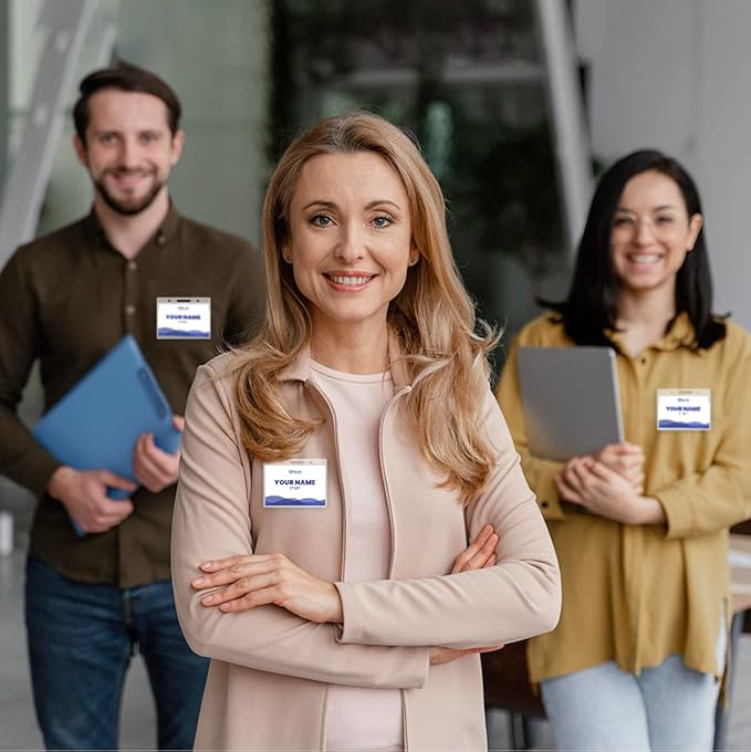 On It! 100-Pack Magnetic Name Badge Holders – 4"x3" Clear Tags - Image 4