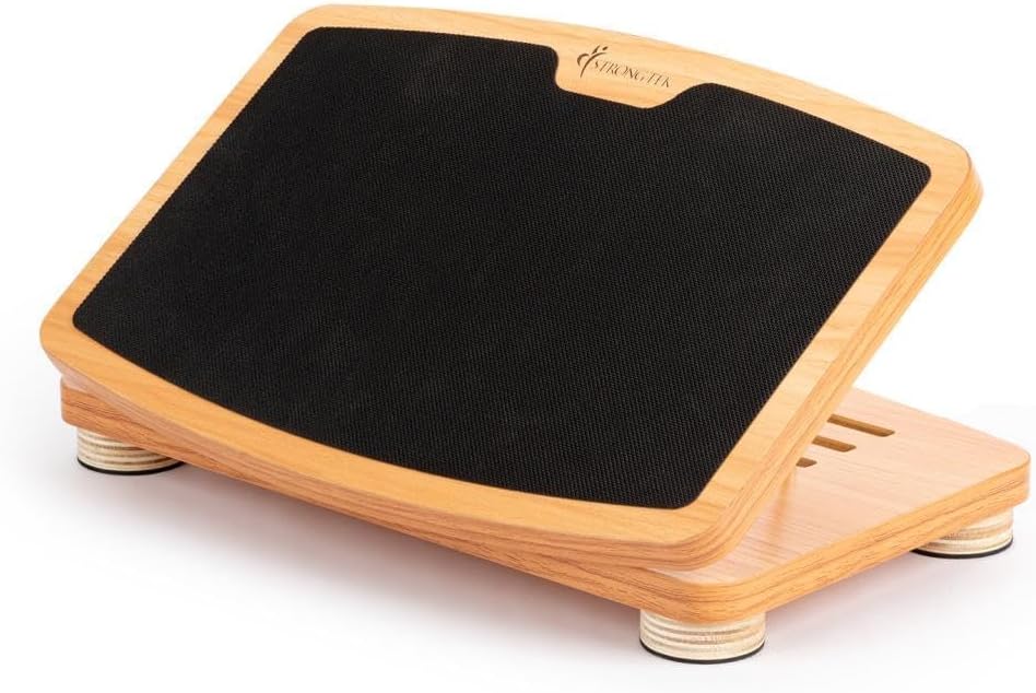 StrongTek Wooden Desk Foot Rest, Adjustable 3 Heights, Non-Slip, Under Desk