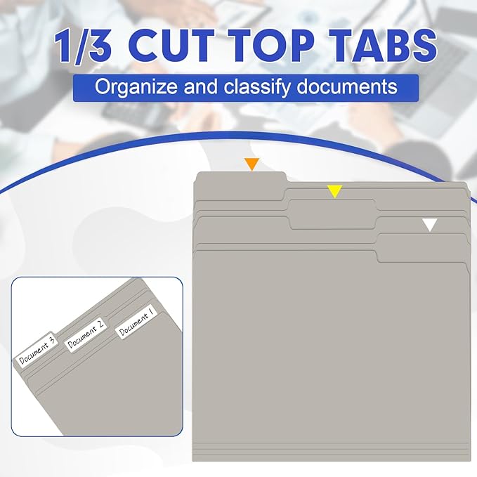File Folder, HERKKA 30 Pack 1/3 Cut Tab File Folders, File Folders Great - Image 3