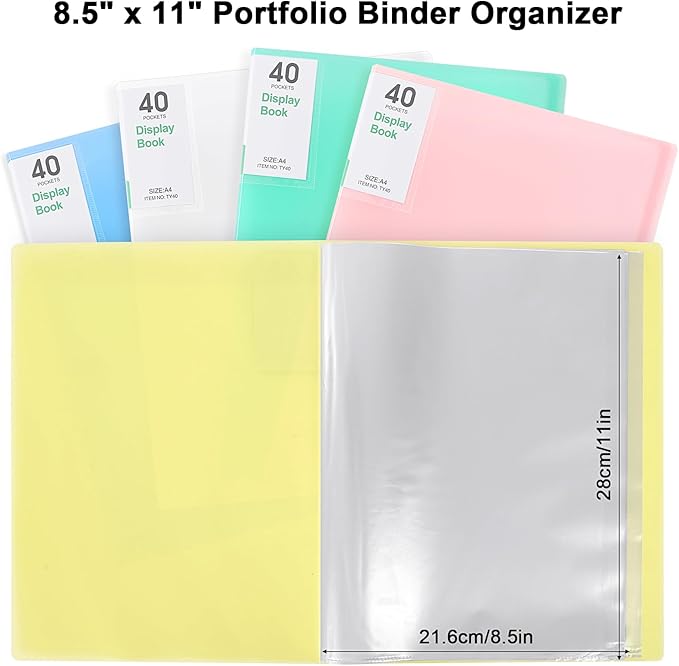 Phyxin Portfolio Binder, 80-Pocket Portfolio Folder 8.5" x 11", Displaying 160 - Image 3
