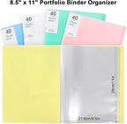 Phyxin Portfolio Binder, 80-Pocket Portfolio Folder 8.5" x 11", Displaying 160 - Image 3