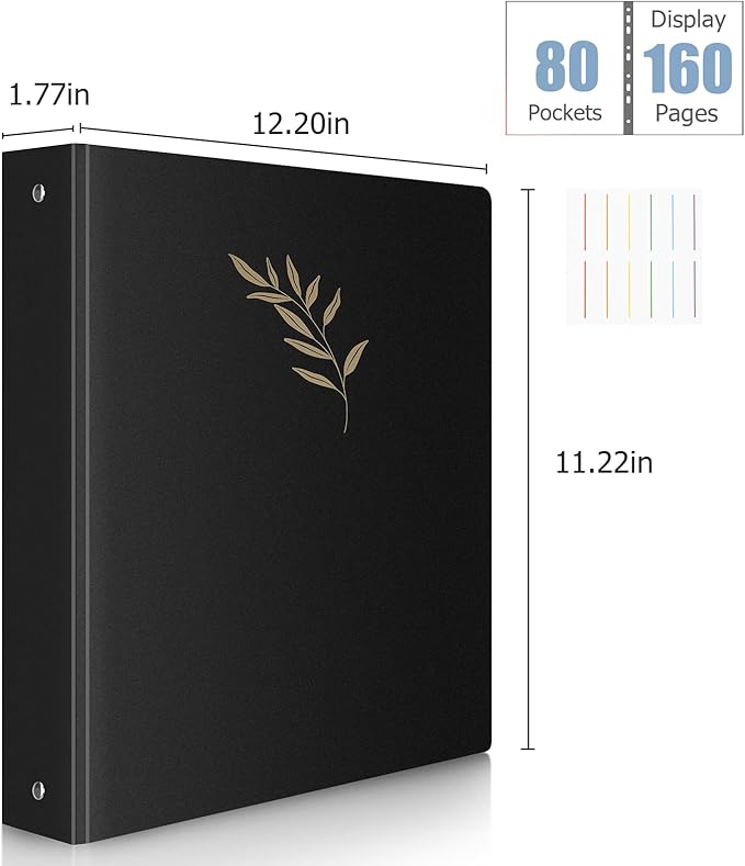 Uquelic 80-Pocket Binder with Plastic Sleeves - Image 4