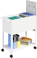 Mobile File Cart with Lock, Rolling File Cabinet Hanging Letter/Legal File by MIIIKOOfficeFurniture