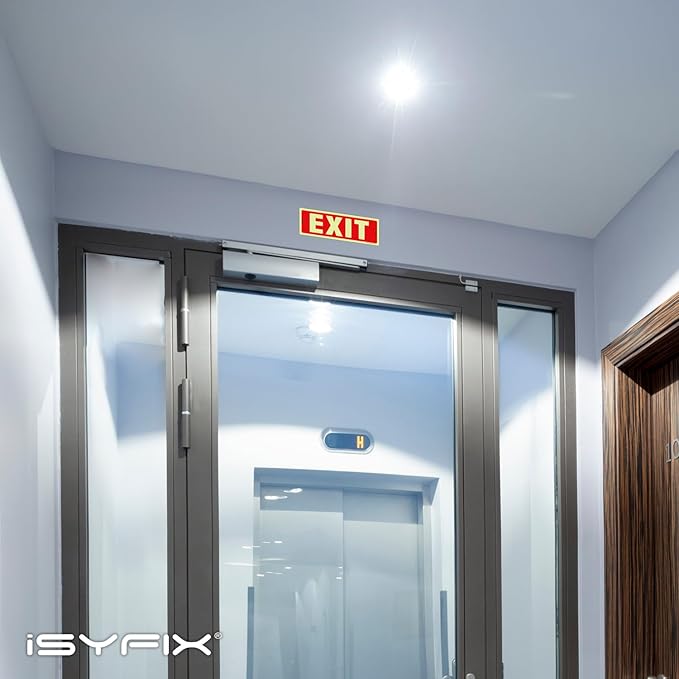 iSYFIX Exit Glow in the Dark Sign – 2 Pack 12x4 Inch – 40 mil Thick Polystyrene - Image 5