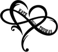 Personalized Valentines Metal Wall Sign, Custom Infinity Heart Love Couple Name by Unknown