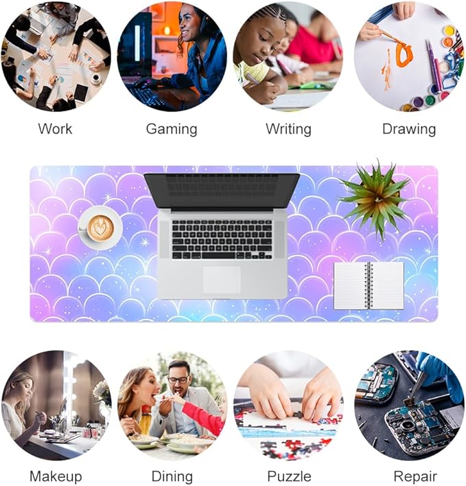 QIYI Multifunctional Office Desk Pad, Water-Resistant PU Leather Mouse Pad - Image 7