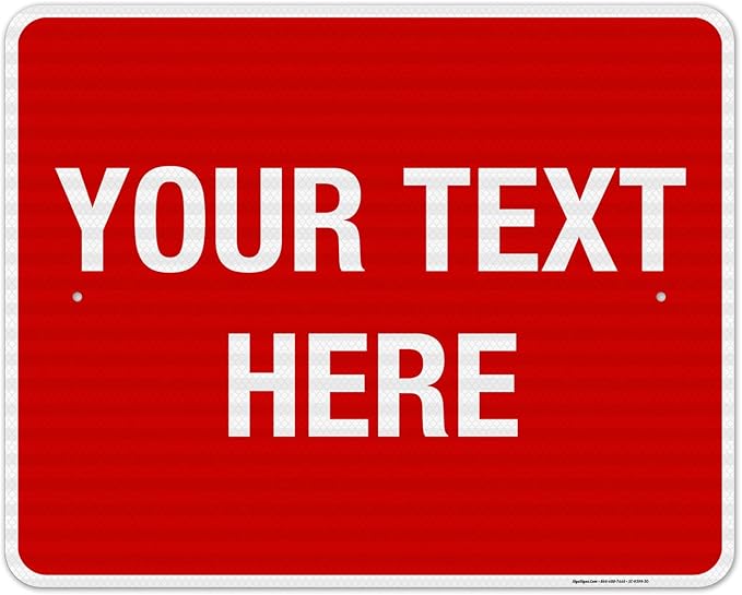 Personalized Custom Red Background Customize by SigoSigns