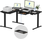 FLEXISPOT L Shaped Standing Desk, 63 x 47 Inch Electric Height Adjustable by FlexiSpot