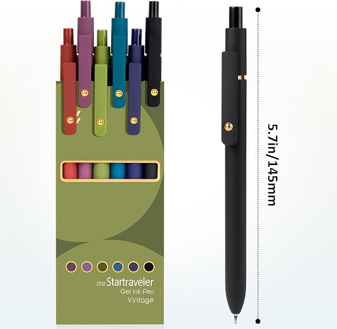 FIOVER Colored Pens, 6 Pack Colorful Gel Pens, Quick-Dry 0.7mm Medium Point - Image 7
