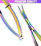 Cross Edge Curved Spring Scissors 5 Inch Stainless Steel Precision Eyebrow & - Image 6