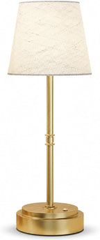 rechargeable cordless table lamp, nightstand to end table,gold,1, main product view