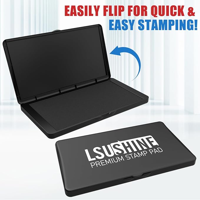 Large Stamp Pad, 6.1 x 3.4 Inch Black Ink Pad Premium Quality Felt Pad Rubber - Image 3