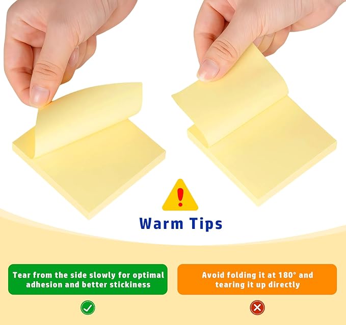 Yellow Sticky Notes Mini, 2 x 2in Small Sticky Notes, 24 Pack Notes Pads Memo - Image 7