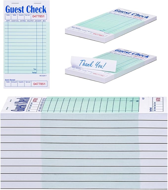 Methdic Guest Checks Server Note Pads 500 Orders Waitress Notepad by Methdic