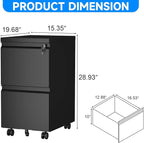 HOMOFFICE 2 Drawer File Cabinet - Image 3