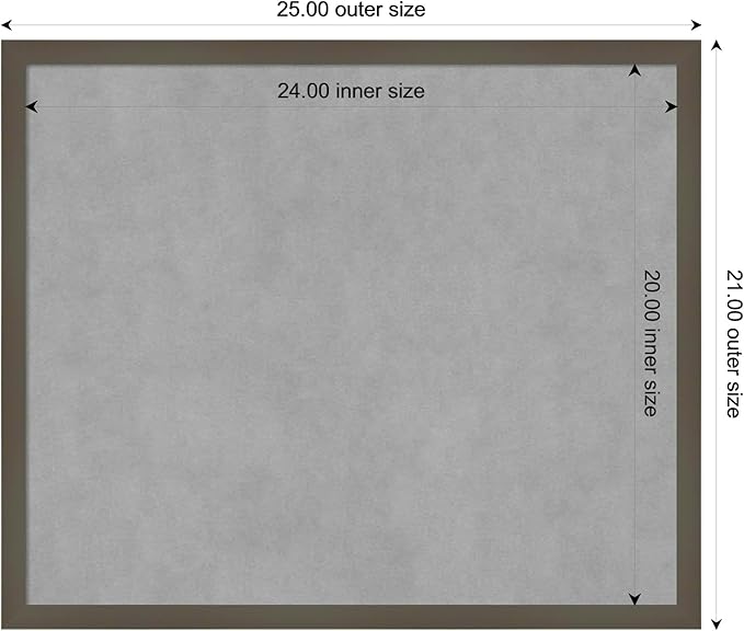Amanti Art Grey Framed Magnetic Board 21x25 Medium Vision Board - Image 4