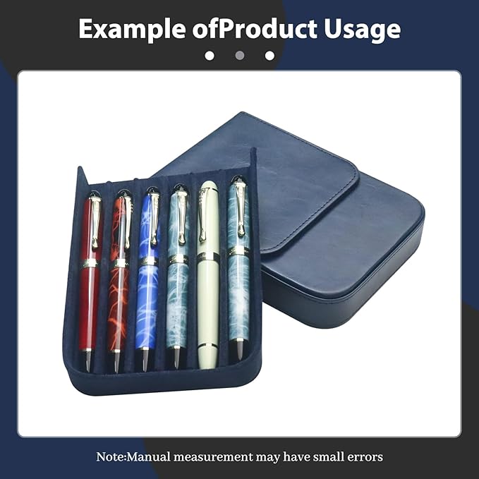 MIVLXLX Leather 6 Fountain Pen/Pencil Tray Case, Magnetic Closure - Image 4