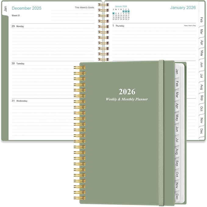2026 Planner - Planner 2026 from January 2026 - December 2026, Weekly & Monthly by Heveboik