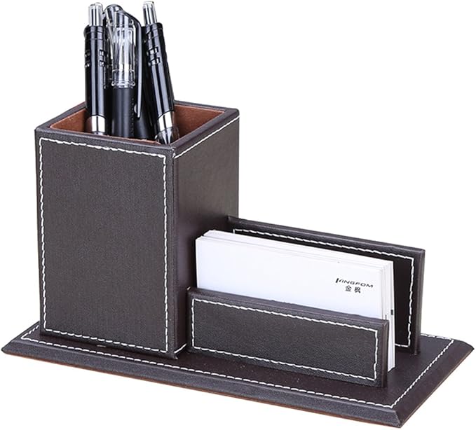 KINGFOM PU Leather Desk Organizer and Accessories, Pencil Holder - Image 2