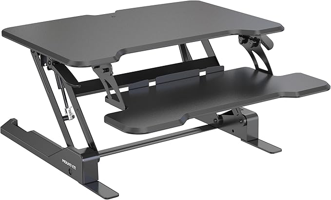Mount-It! Height Adjustable Standing Desk Converter, Compact 30” Wide Tabletop - Image 8