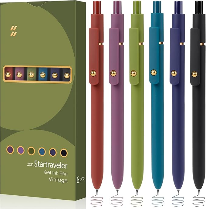 FIOVER Colored Pens, 6 Pack Colorful Gel Pens, Quick-Dry 0.7mm Medium Point by FIOVER