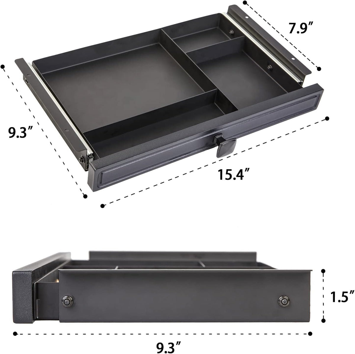 GOME Under Desk Slide out Pencil Drawer with Space Divider Design for Storing...