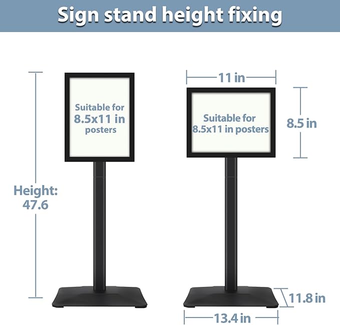 STANDNEE Heavy-duty 8.5x11 in Sign Stand Holder Floor Stand Sign, Poster - Image 5