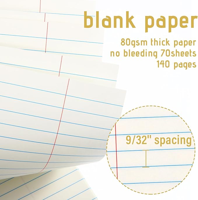 Maitys 6 Pcs Legal Pad Steno Spiral Notebook 8.5" x 11" Top Bound Spiral Pads - Image 4
