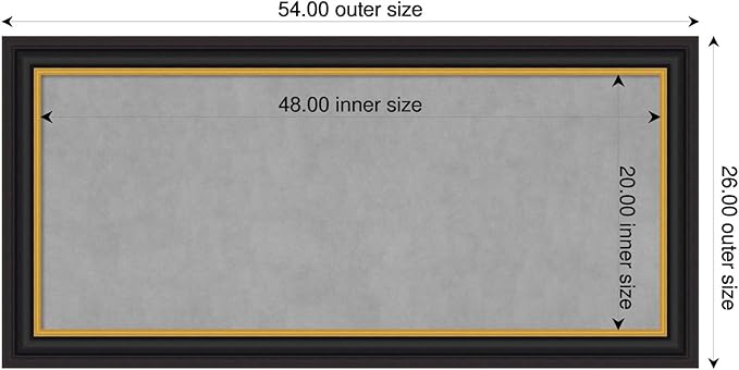 Amanti Art Black Framed Magnetic Board 26x54 Oversize Vision Board - Image 2