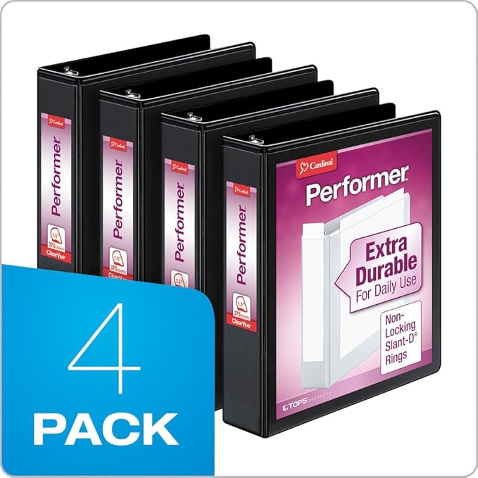 Cardinal Performer 3-Ring Binders, Non-Locking Slant-D Rings, 375-Sheet Capacity - Image 6