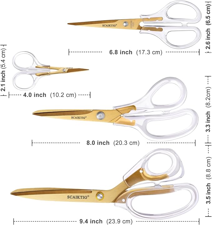 SCAIKTIG Acrylic Scissors Set, Office Scissors - Image 4