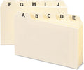 Smead Card Guide, Plain 1/5-Cut Tab (A-Z), 6" W x 4" H, Manila, 25 per Set (56076)