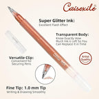 CAISEXILE 12 Yellow Glitter Gel Pens Set, 1.0 mm Fine Point - Image 3