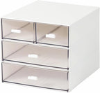 MILULUGO Makeup Organizer with 4 Drawers, Desk Organizer, Cosmetics Storage Box by MILULUGO