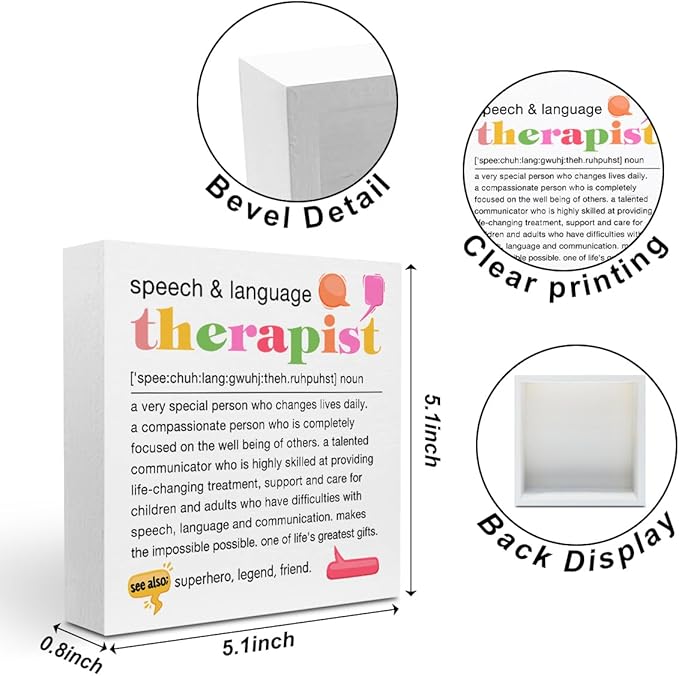 Speech Therapist Gift, Speech Therapy Gifts Wood Box Sign, Speech Pathologist - Image 2