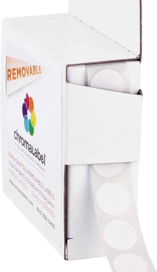 ChromaLabel 1/2 Inch Circle Sticker Labels, Removable Colored Dot Stickers by ChromaLabel