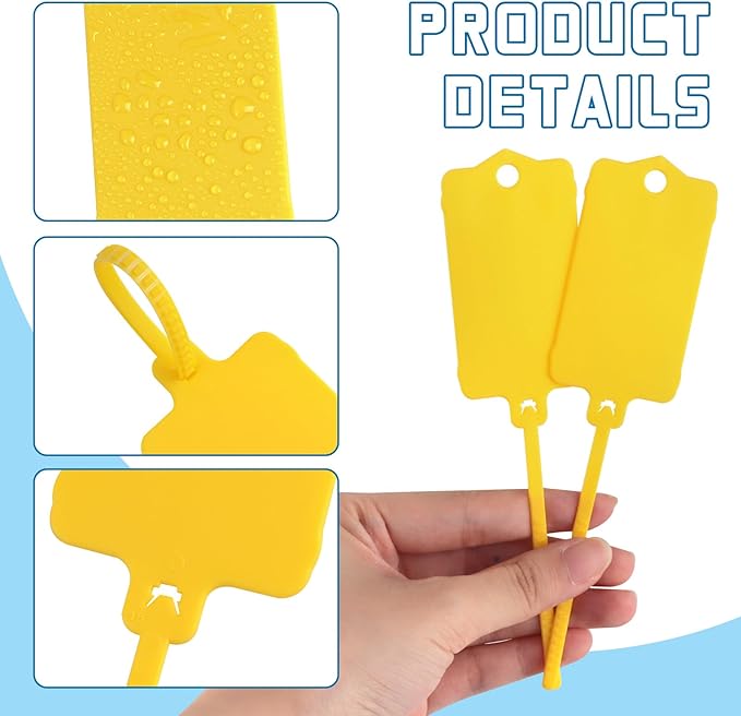 LeonBach 100 PCS Plastic Shipping Tags, 1.46" x 2.48", Waterproof Labels - Image 3