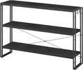 HCHQHS Bookshelf, 3-Tier Industrial Bookcase, Freestanding Horizontal by HCHQHS