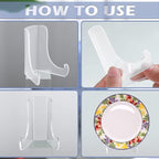 Chunful 2 Pieces Acrylic Plate Stands Clear Acrylic Easels Display Stands - Image 3